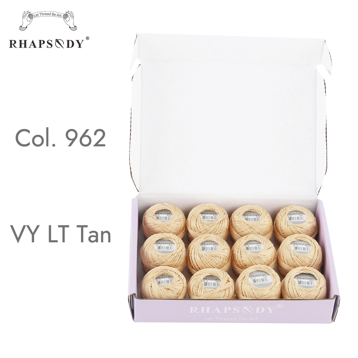 Rhapsody Size #8 Pearl Cotton Crochet Thread Embroidery Craft Needle Cross Stitch Egyptian Cotton Mercerized 12 Balls Set - 9