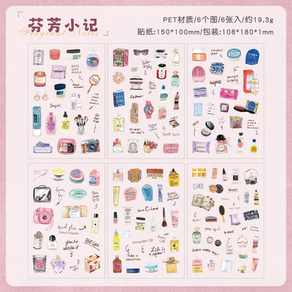 TIANZI 6 sheets Cute Magazine Scrapbooking Stickers Book DIY Junk Journal Material Decoration Album Diary Stationery supplies
