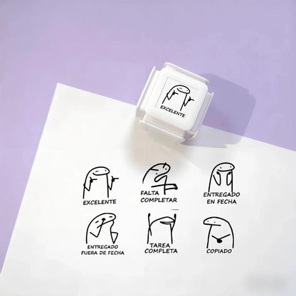 6 Patterns per Educational Teacher Stamps for School Personalized Custom Stamps for Professors and Educators in Spanish Engli