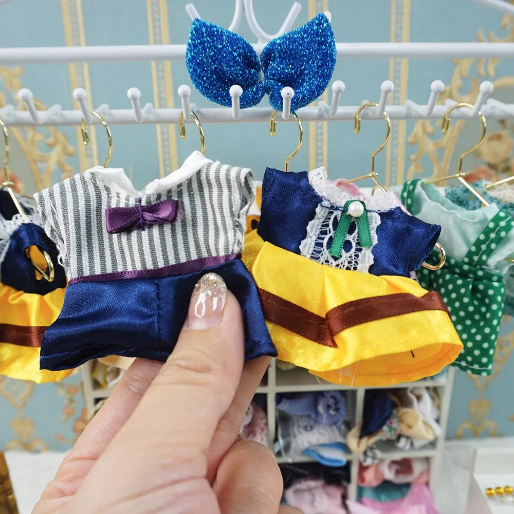 Dress Dollhouse Accessories 1:12 Forest Animal Family Clothes Fashion Daily Wear Casual Outfits Vest Shirt Skirt Pants for Do