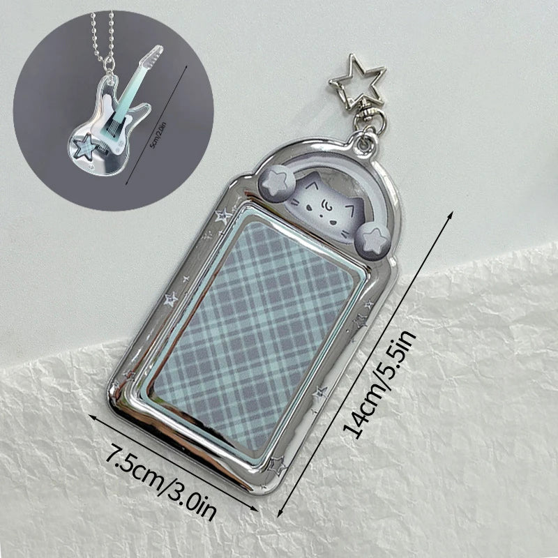 Kpop Photocard Holder Binder Photo Card Holder 3inch Idol Binder Photocard Display Keychain Protective Cover Photo Albums - S