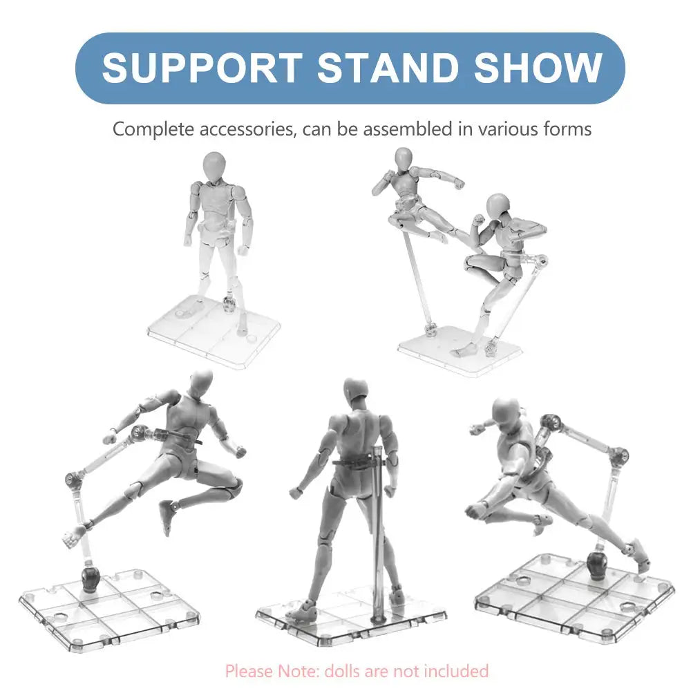 Clear Action Figure Stand,Assembly Action Figure Display Holder Base Doll Model Support Stand for HG RG SD SHF Gundam 1/144 T