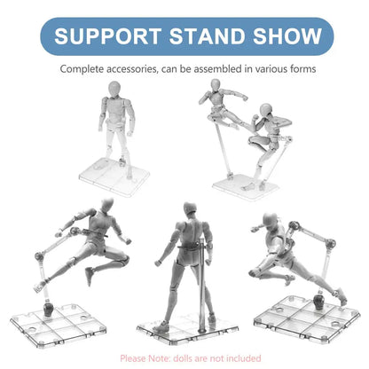 Clear Action Figure Stand,Assembly Action Figure Display Holder Base Doll Model Support Stand for HG RG SD SHF Gundam 1/144 T