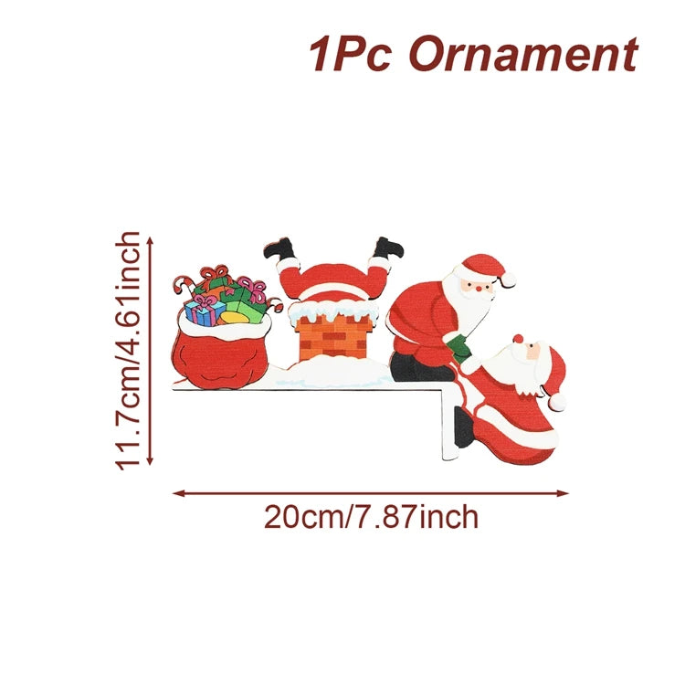Christmas Door Frame Decoration Merry Christmas Decoration for Home 2025 Pendant Xmas Wood Ornaments Navidad Natal New Year G