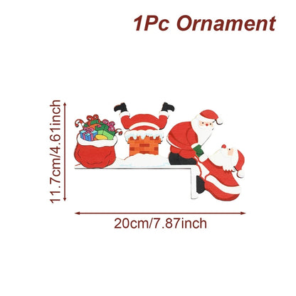Christmas Door Frame Decoration Merry Christmas Decoration for Home 2025 Pendant Xmas Wood Ornaments Navidad Natal New Year G