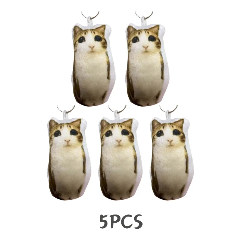 Cat Voice Keychain With Sound Funny Cute Rotating Keyring Pendant Portable Plush Cartoon Bag Pendant Gift For Backpacks 열쇠고리 