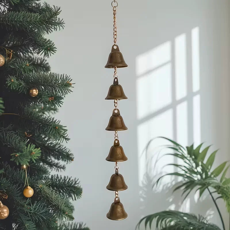 Handmade Metal Wind Chime - Classic Rustic Iron Bell with Decorative Chain, Suitable for Courtyards, Gardens, and Walls