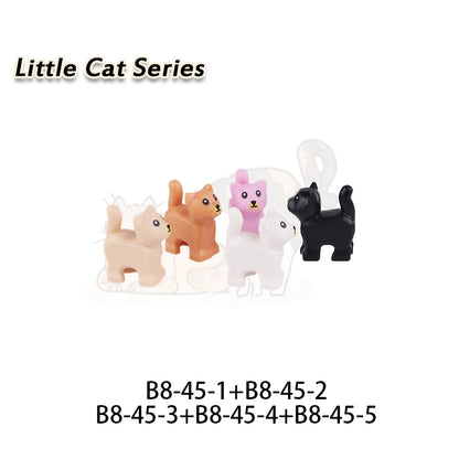 MOC City Animal Series Zoo Scene Panda Tiger Dog Cat Sheep Goat Accessories Building Blocks Bricks Street View Bricks Toys Gi