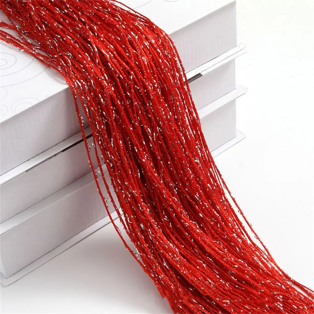 2M*1M String Curtain Panels Door Fly Screen Hanging Beaded Curtains Room Divider Net - red