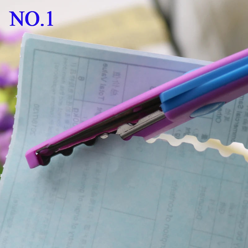 1 Pc Handmade Children DIY 6 Patterns Album Lace Scissors Card Photo Pattern Scissors Cartoons Lace Scissors