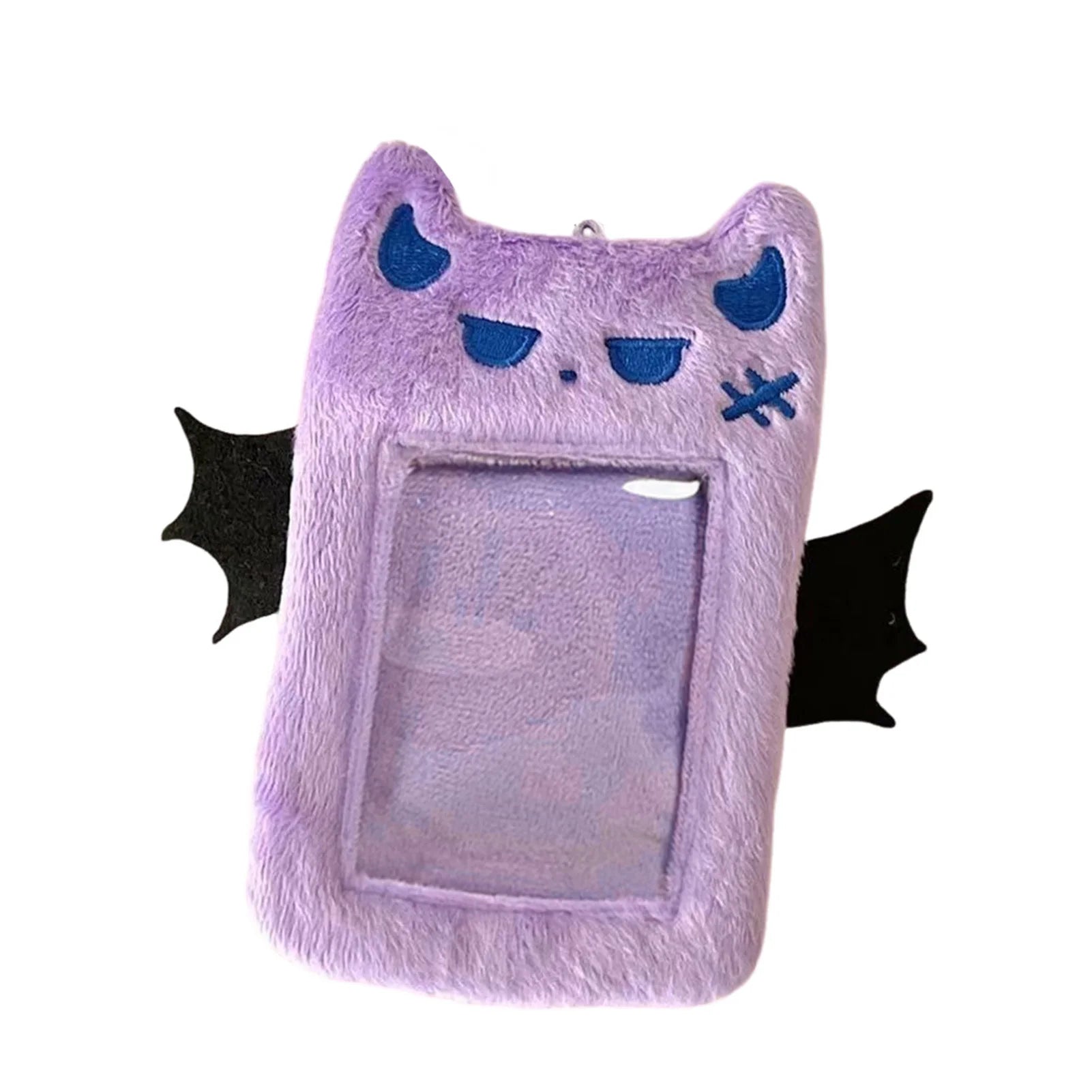Cute Little Devil Plush Card Holder for Students Campus Photo ID Bus Card Display Pendant Pocket Card Protector Accessories -
