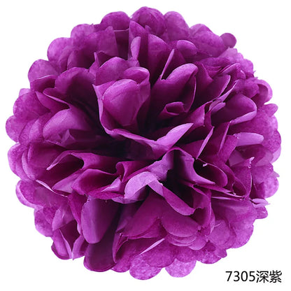 5pcs Wedding Decorative Paper Pompoms Pom Poms Flower Ball Party Home Decor Tissue Baby Shower Birthday Christmas DIY Decorat