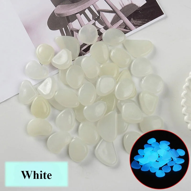 New Luminous Stones Glow in The Dark Pebbles Stones Fluorescent Rocks for Fish Tank Aquarium Aquatic Landscape Home Decor 1cm