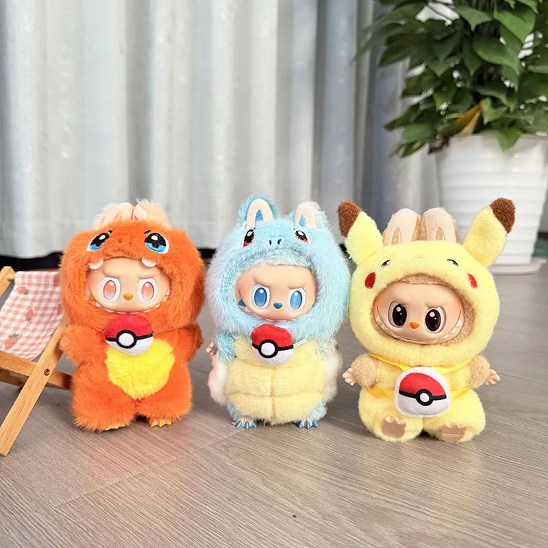 4 Styles for Labubu Clothes Pokemon Pikachu Set Role-playing Costume, Animated Characters, Labubu Accessories (No Dolls)