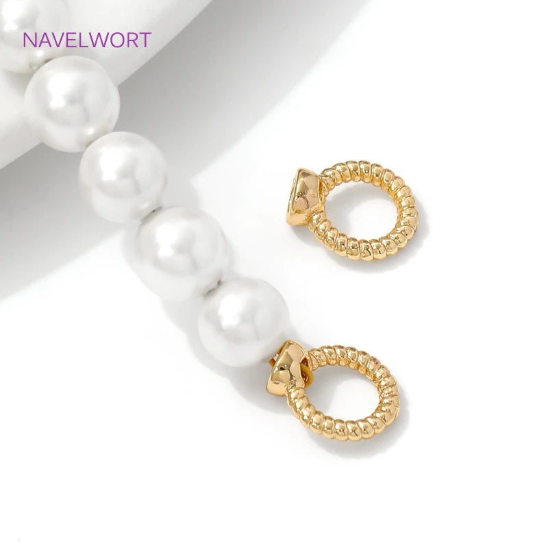 10/20Pcs 18K Gold Plated End Beads Tip,Brass End Caps For Jewelry Making,Connecting Rings For Jewelry,DIY Bracelets Accessori