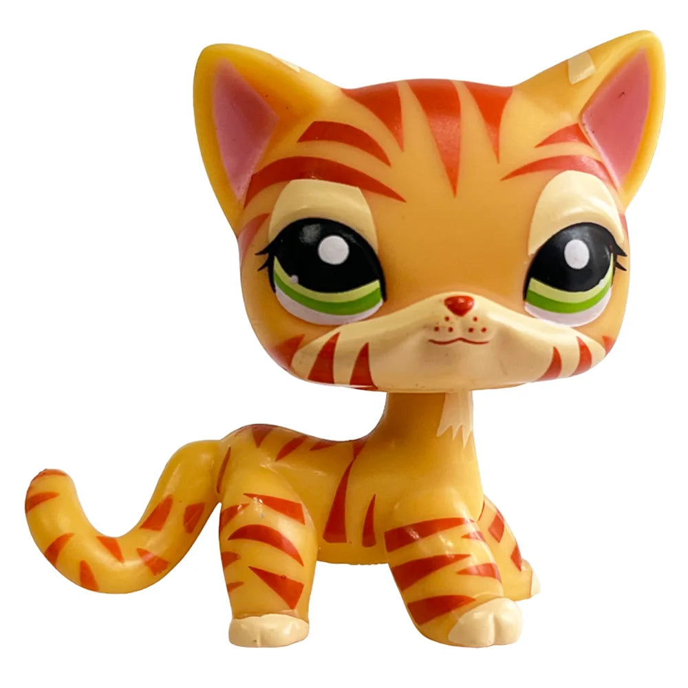 Rare Pet Toy Mini Stands Short Hair Kitten Old Figures Collection Original Bobble Head Toy LPS