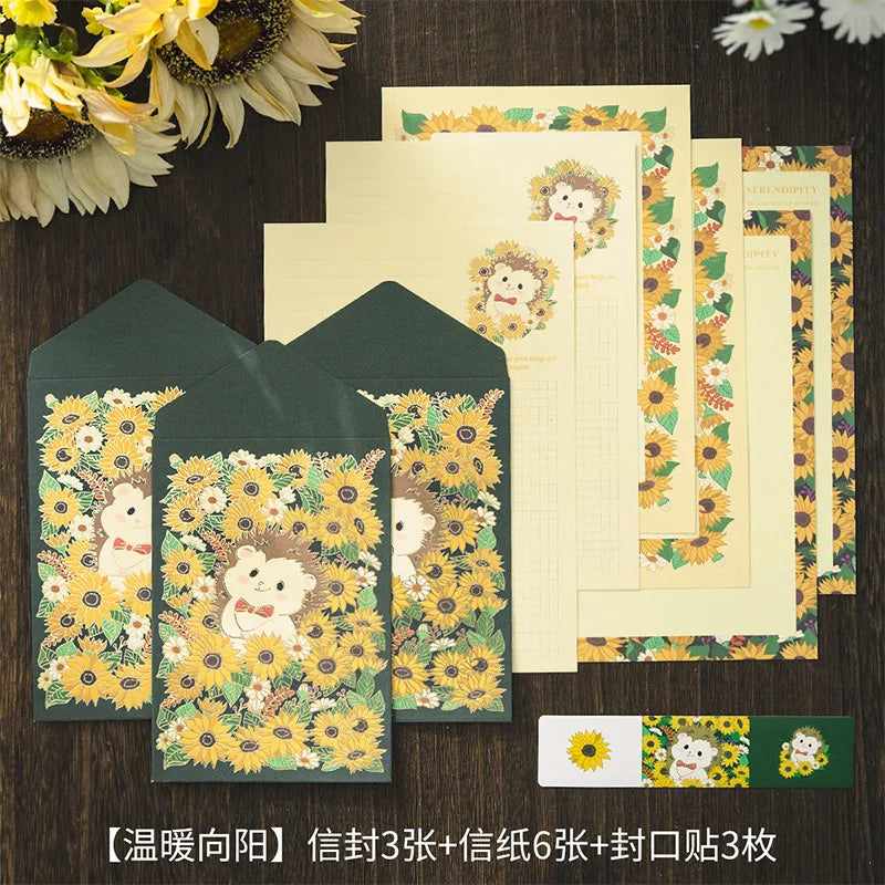 6 letter paper +3 envelopes Set Planner Stationery Supplies Message blessing letterhead