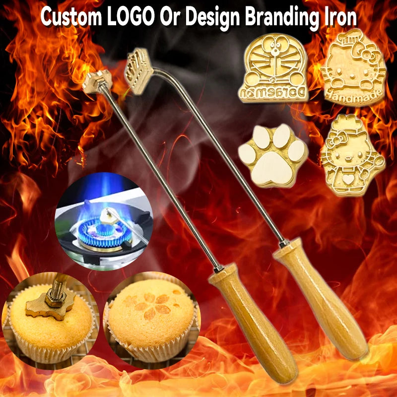 Custom Logo Branding Iron Heating Stamp Personalized Hot Brass for Bakery Cake Bread Burger Wood DIY Gift Electric Stamping M
