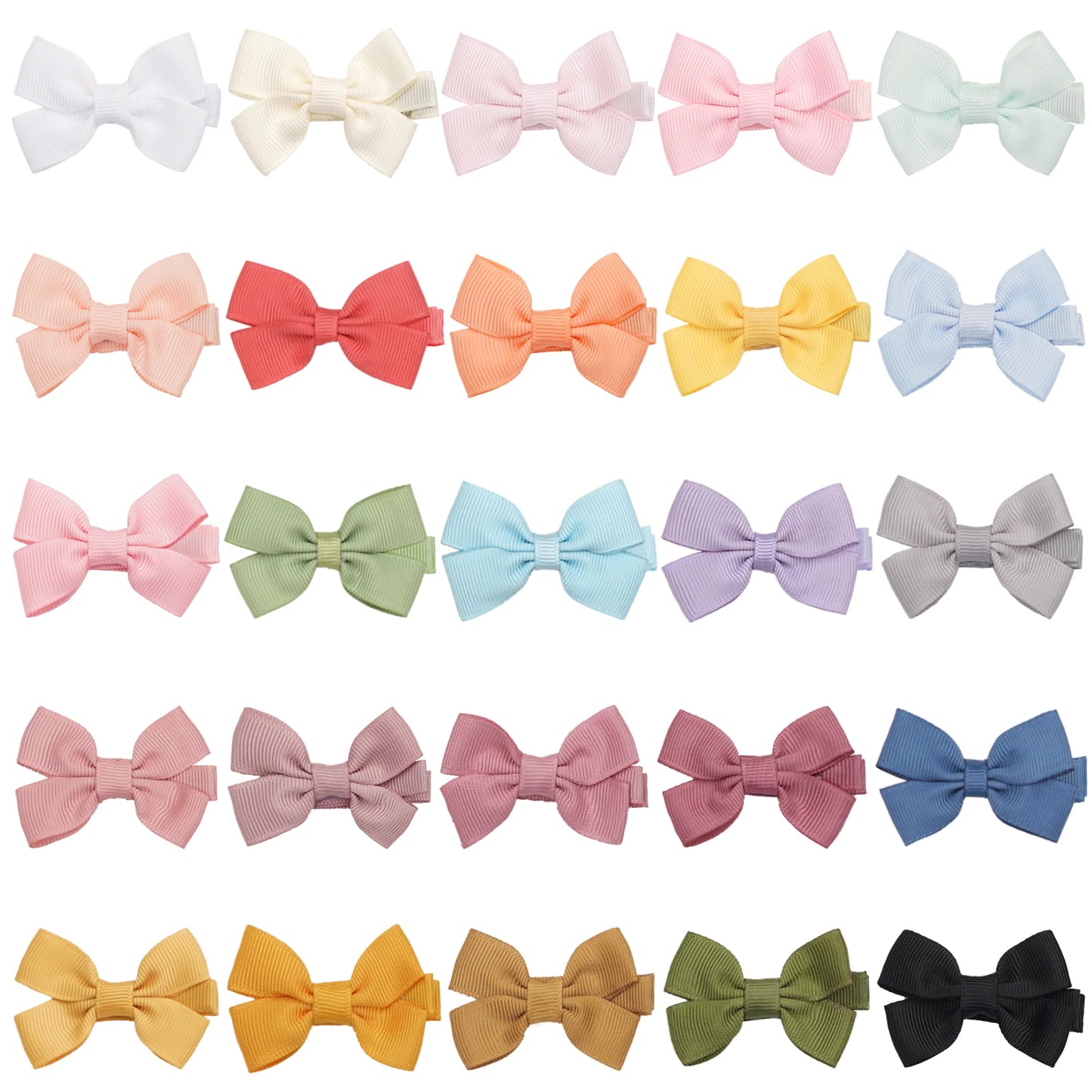 10/20/25/50pcs Baby Girls Hair Bows in Pairs 2'' Ribbon Bows Alligator Hair Clips Barrettes for Infants Toddlers Girls Kids -