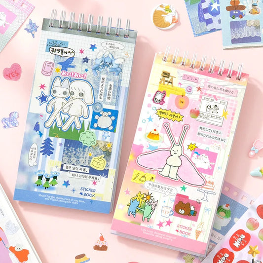 20sheets/lot Kawaii Japanese Wonderful Moments Series Die Cutting Coil Sticker Book DIY Scrapbook Stationery Decoration ﻿Kit