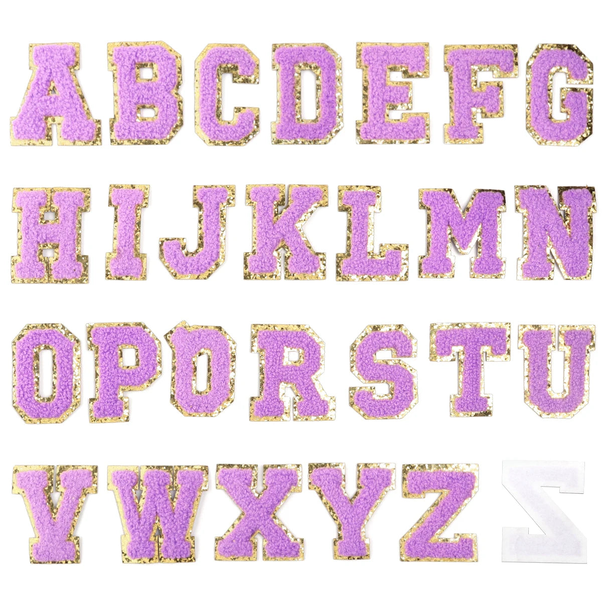 26Pcs/Set 6cm English Letter Patches Gold Edged Chenille Patches Ironing Fabric For DIY Crafts Name Sticker Bags Clothing Dec