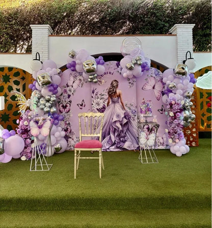 Mehofond Personalized Arched Backdrop Custom Wedding Kids Birthday Party Baby Shower Background Double-sided Photo Studio Pro
