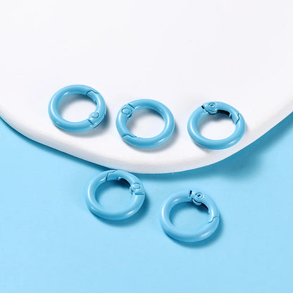 5Pcs/Lot 21 Colors Metal O Ring Spring Clasp Openable Round Carabiner Keychain Clips Hook Dog Chain DIY Jewelry Buckle Connec