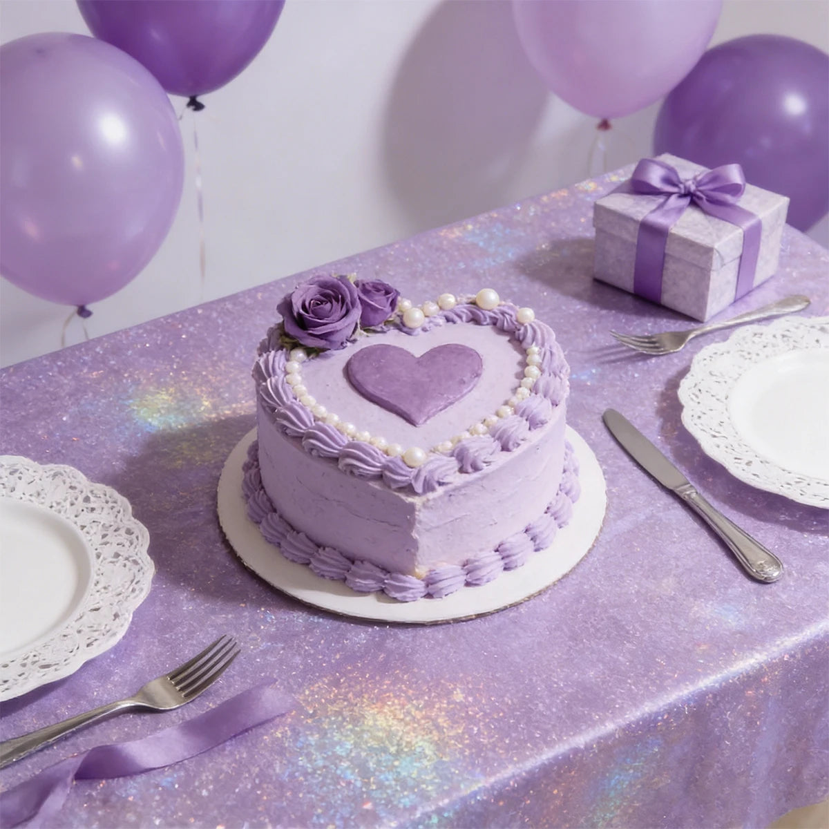 Purple Laser Disposale Tablecloth Happy Birthday Party Decoration Wedding Party Aluminum Film Table Cover Baby Shower Supplie