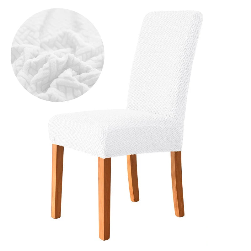 Elastic Dining Room Chair Cover Stretch Thick Jacquard Kitchen Chair Cover Slipcover For Dining Kitchen Hotel Wedding Banquet