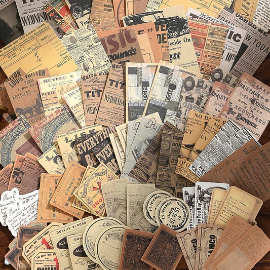 100 sheet Creative Scrapbook Vintage Materials Paper Combo Kit DIY Junk Journal Collage Photo Album Retro Art paper