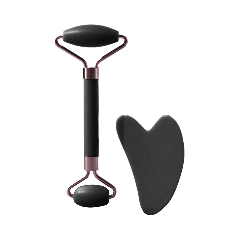 Roller for Face Neck Eye Resin Facial Massage Instrumenr Health Care Scraping Board Musclee Beauty Skincare Tools - Black-01