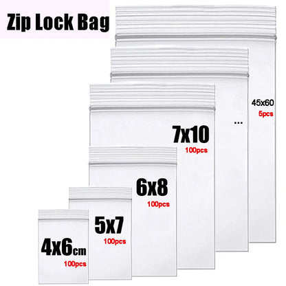 Clear Thick Zip Lock Ziplock Storage Bags Heavy-Duty Transparent Plastic Zip Package Small Jewelry Packing Reclosable Poly Po