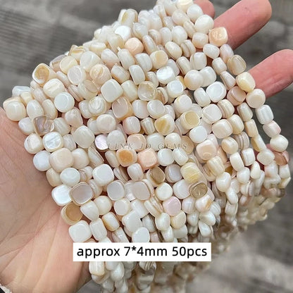 Natural Shell Beads Irregular Shape Smooth Beads Loose Spacer Bead For Jewelry Making Diy Earrings Necklace Accessory Finding