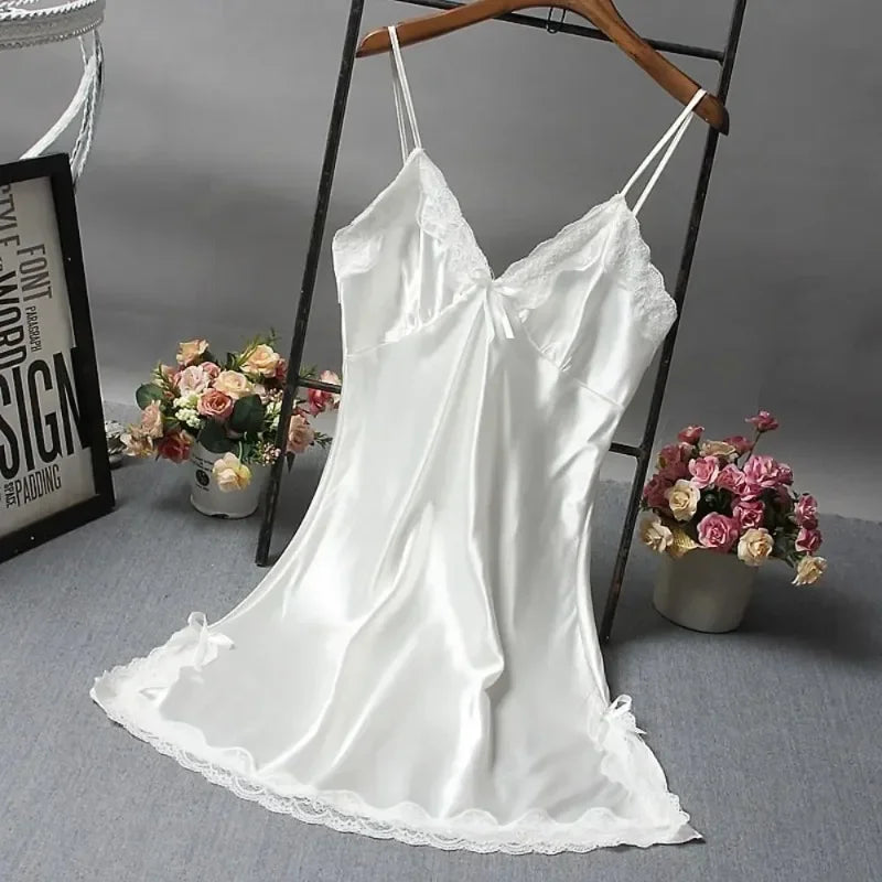 Sexy Lace Patchwork Camisola Lingerie Nighty Wedding Dress Sleep Wear Nightdress Clothes Women's Nightgowns Sexy Nightwear - 