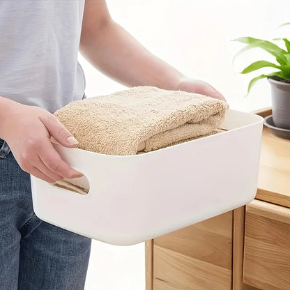 5pcs Stackable Storage Box Set,Rectangular Plastic Organizer Containers,Durable, Reusable,for Kitchen,Bathroom,Dorm Essential