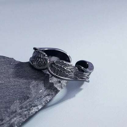 Retro Angel Demon Wings Open Ring for Women Couples Punk Gothic Adjustable Finger Jewelry Accessories Hip Hop Gifts - 991228