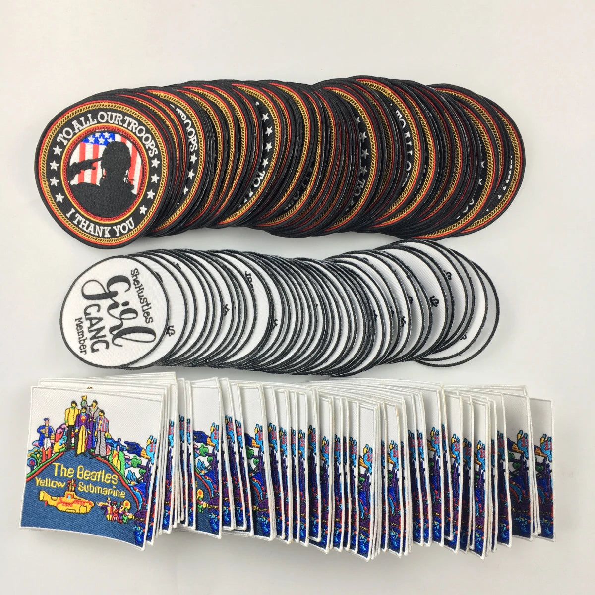 Custom Embroidery Patches Personalized Design Logo Iron on Merrow Border PVC Chenille Badges Woven Emblems for Clothing Caps
