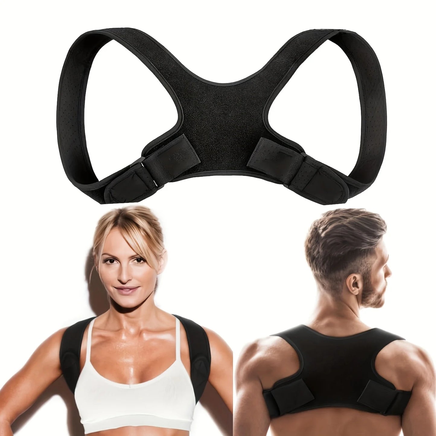 Adjustable Posture Corrector Back Support Belt- Breathable, Non-Slip, Ergonomic Support for Improved Posture, Suitable for Si