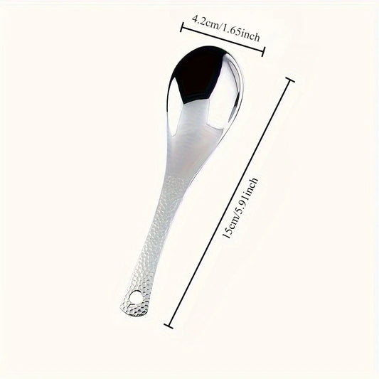 2pcs Stainless Steel Spoon Set- Large Capacity, Mirror Polished Cutlery, Suitable for Desserts, Fruits, and Home Kitchen Use