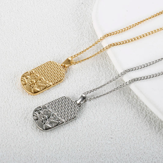Square Pendants Delicate Stainless Steel Chain Pendant Necklace For Women Necklace