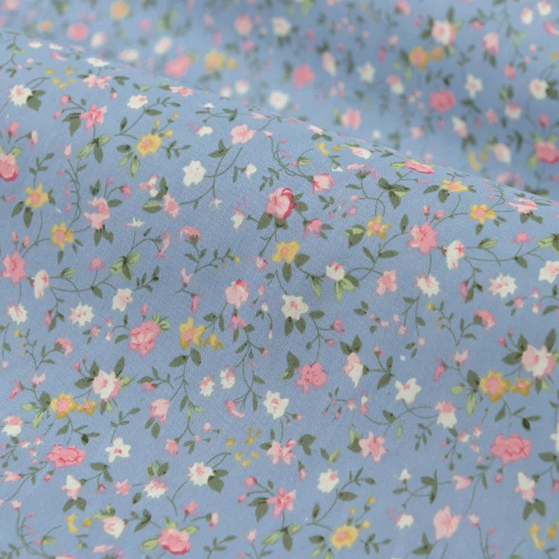 Floral Fabric Flower Cotton Printed Poplin Quilting Clothes Patchwork Muslin Sewing Accessories - J005
