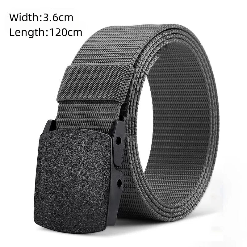 Men's Belt Outdoor Hunting Tactics Belt Multi functional Buckle Nylon Belt Marine Corps Canvas Belt - Grey-YD392