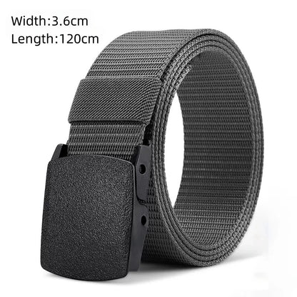 Men's Belt Outdoor Hunting Tactics Belt Multi functional Buckle Nylon Belt Marine Corps Canvas Belt - Grey-YD392