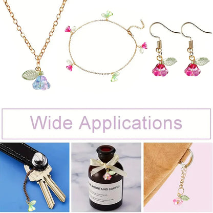 30Pcs 6 Colors Glass Pendants with Golden Brass Findings Flower Charms for Women Necklace Bracelet Earrings DIY jewelry makin
