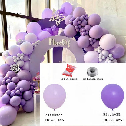 Purple Metal Latex Confetti Balloons Wedding Decoration Matte Globos New Year Birthday Party Decorations Baby Shower Supplies