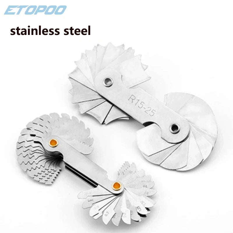 Radius Template R Gauge R1-6.5 7-14.5 15-25 26-80 Radius Gage Plate Fillet Gaug External Internal Concave Convex Measuring To