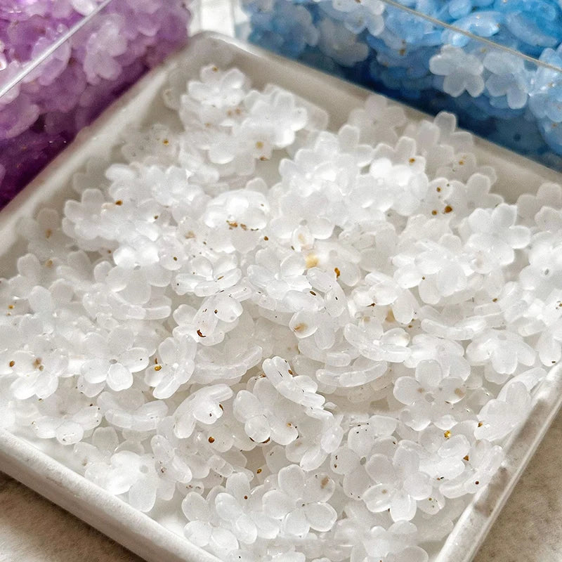 100Pcs/lot 10mm Colorful Flower Acrylic Spacer Beads For Jewelry Making DIY Bracelet Necklace Accessories - Tape G-100Pcs