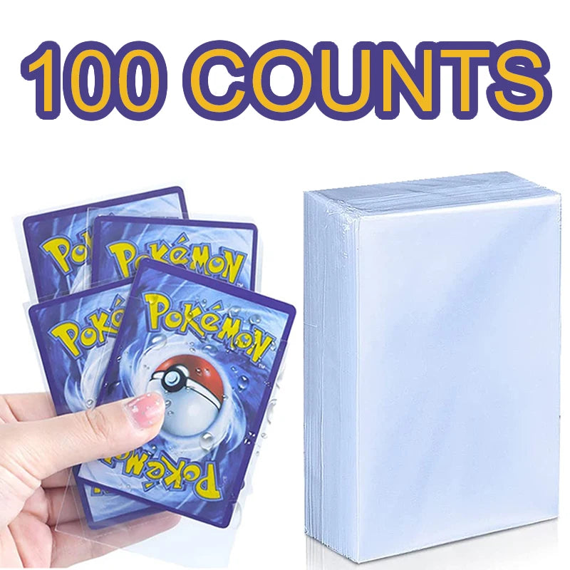 100pcs Transparent Card Sleeves fit for Playing Games TCG Protector Pokmones Cards Folder Yugioh sports photo Case Holder Toy