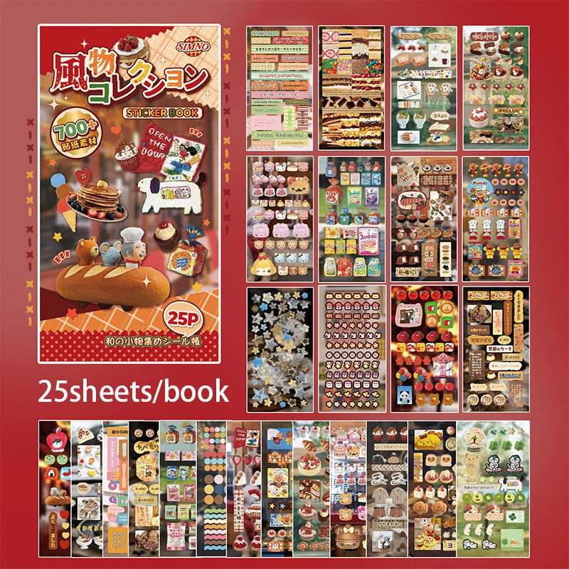 Mr. Paper 4-Style Hiroyori Journal Sticker Book - Japanese Minimalist Supplies, Daily Collage Decor, Creative Stationery Seri