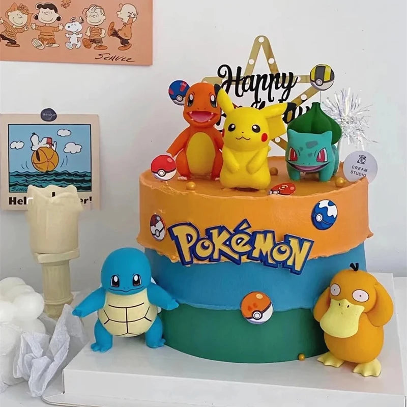 13Pcs/set Pokemon Cake Topper Pikachu Anime Figure Party Happy Birthday Pokemon Cake Decoration Supplies Ornaments Gift